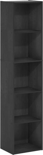 Furinno Luder Bookcase / Book / Storage, 5-Tier Cube, Blackwood