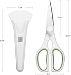Kitchen Scissors All Purpose Kitchen Shears with Magnetic Holder, Soft Grip Handle Cooking Scissors Dishwasher Safe with Come Apart Blade Heavy Duty Scissors for Meat, Vegetable, Herb, White