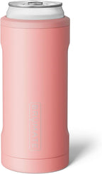 BrüMate Hopsulator Slim Can Cooler Insulated for 12oz Slim Cans | Skinny Can Insulated Stainless Steel Drink Holder for Hard Seltzer, Beer, Soda, and Energy Drinks (Guava)
