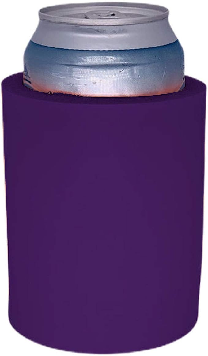 Blank Thick Foam Old School Can Cooler (Purple)