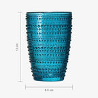 Khen Beaded Highball Tumbler Drinking Glasses Set | Set of 6 | Vintage Hobnail Bubble Design Whiskey Glassware, Old-Fashioned, Art Deco Glass for Water, Wine, Cocktail Dishwasher Safe (14.6 OZ)