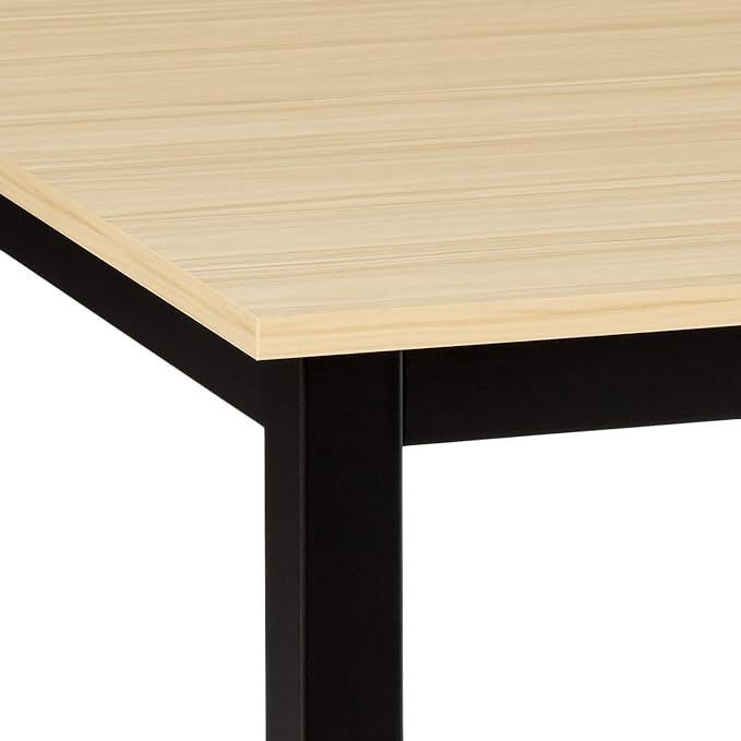 Halter Computer Desk for Home Office 47” Work Table Easy Assembly Walnut Desk Black Frame