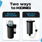 The Kong Skinny Can - Portable Coozie or Bottle Cooler/Cup With Detachable, Expandable, Hose To Funnel Your Drink (Black)