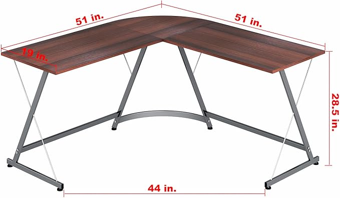 SHW L-Shaped Computer Gaming Desk, Walnut