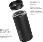 BrüMate Hopsulator Slim Can Cooler Insulated for 12oz Slim Cans | Skinny Can Insulated Stainless Steel Drink Holder for Hard Seltzer, Beer, Soda, and Energy Drinks (Rose Taupe)