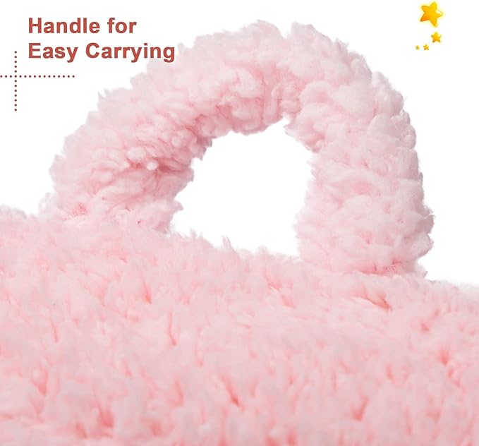 ALIMORDEN Kids Ultra-Soft Snuggle Foam Filled Chair, Toddler Cuddly Sherpa Reading Couch for Boys and Girls, Pink