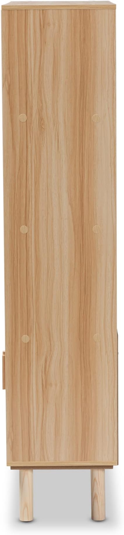 Baxton Studio Faulkner Bookcases, Beige/Natural Brown