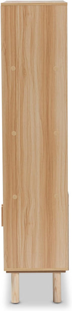 Baxton Studio Faulkner Bookcases, Beige/Natural Brown