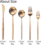 JASHII Flatware Silverware Set, Stainless Steel Satin Finish Cutlery Service for 6, 30-Piece Spoons and Forks Kitchen Utensils, Dishwasher Safe (Matte Rose)