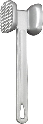HIC Kitchen Non-Stick Dual-Sided Meat Tenderizer Mallet Marinating Prep Tool, Toothed And Plain Heads, Silicone-Coated, For Flattening Cutlets And Tenderizing Meat