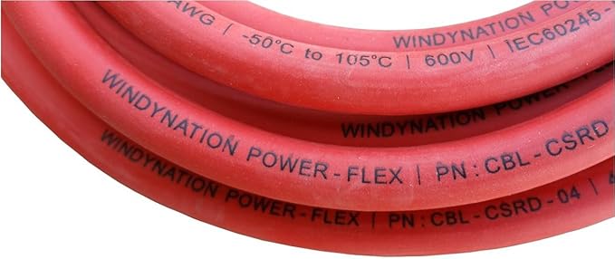 WindyNation 4/0 Gauge AWG (12 Feet Black + 12 Feet Red) Power Inverter Battery Cable Wire Kit for DC to AC Inverters RV, Car, Solar, Marine, Off-Grid