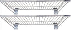 Slatwall Wire Metal Shelf Heavy Duty Adjustable Steel Slat Wall Mount Shelves for Garage Storage & Retail Display (24" x 12") Pack of 2 (Silver)