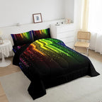 Abstract Ombre Comforter Set Kids Teens Colorful Bedding Set Decor Red Blue Green Yellow Comforter Room Decor 2Pcs Twin Size