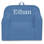Delta Children Personalized Cozee Chair - Customize with Name – Foam Kids Chair for Ages 18 Months and Up, Indigo