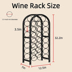 Wine Rack Free Standing Floor 23 Bottle Metal Wine Holder Organizer