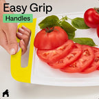 GORILLA GRIP BPA-Free Reversible Kitchen Cutting Board Set of 3, US Designed, Nonporous, Juice Grooves Catch Liquid, Slip Resistant Border, Dishwasher Safe, Durable Large Food Chopping Boards, Yellow