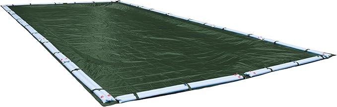 Robelle 30 x 50 ft Heavy Duty Green Winter Pool Cover for Inground Pools, 5 ft Overlap (35 x 55 ft Cover Size), Solid 8 x 8 Scrim, 2.36 oz/yd2, 10-Year Warranty, Style: 323050R