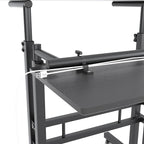 sogesfurniture Mobile Standing Desk Laptop Workstation on Wheels, Adjustable Computer Desk for Standing or Sitting, Black 101-BK