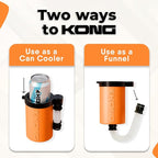 The Kong 2.0 - A Portable Can or Bottle Cooler/Cup With A Detachable, Expandable, Hose To Funnel Your Drink (Orange)