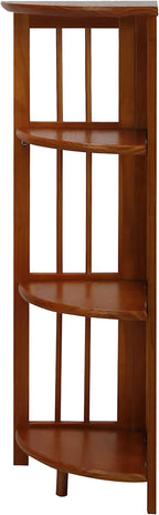 Casual Home 3-Shelf Folding Stackable Bookcase and Casual Home 4-Shelf Corner Folding Bookcase Bundle
