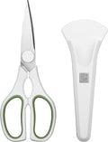 Kitchen Scissors All Purpose Kitchen Shears with Magnetic Holder, Soft Grip Handle Cooking Scissors Dishwasher Safe with Come Apart Blade Heavy Duty Scissors for Meat, Vegetable, Herb, White