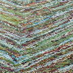 SAFAVIEH Nantucket Collection Accent Rug - 4' x 6', Blue & Multi, Handmade Modern Abstract Chevron Cotton, Ideal for High Traffic Areas in Entryway, Living Room, Bedroom (NAN141C)
