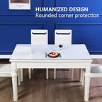 Clear Vinyl Table Protector for Dining Room Plastic Tablecloth Desk Pad Mat Wooden Furniture Coffee Glass End Sofa Bed Side Banquet TV Console Entry Cabinet Table Top Protection Waterproof PVC 22x60