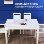 Transparent Vinyl Desk Cover Protector Clear Office Compurte Writing Desk Mat Crytal Plastic Dining Living Room Table Protector PVC Table Pads Anti Scratch Waterproof Non-Slip 14x55 Inch 1.5mm Thick