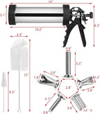 Jerky Gun for Ground Meat, 5 Stainless Nozzles, 1.5LBS | 2 Cleaning Brushes, Jerky Making Kit, Beef Jerky Gun Kits, Stainless Steel Sausage Stuffer Jerky Making Gun