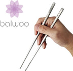 [1 Set] [Made in Korea] Orchid Design Korean Style Sticky Rice Spoon Chopsticks Set Silverware Set 304 Stainless Steel Cutlery Set Soup Spoon Ramen Chopsticks Flatware (1 Set)