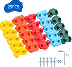 25 Rock Climbing Holds for Kids Climber With Hardware, Wall Holds and Grips for Indoor and Outdoor Playground Play Set