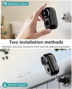 ZUMIMALL Security Cameras Wireless Outdoor, 2 Packs, 2K Cameras for Home Security, Outdoor/Indoor Camera Battery Powered, 2.4G WiFi, Magnetic Mount,3MP Color Night Vision/Siren/PIR/AI/Cloud/Alexa