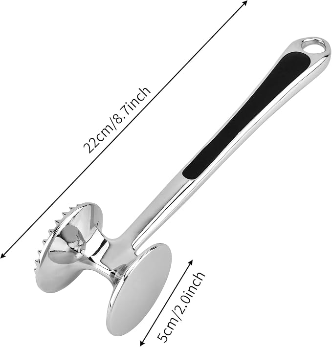 Aliglow Meat Tenderizer Hammer Tool Mallet Pounder for Kitchen Tenderizing Steak Beef Poultry,Heavy Duty Dual-Sided Tenderiser with Soft Grip Handle - Multifunctional Beater for Chicken,Fish, Baking
