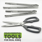 TECHEF Kitchen Shears With 2 Stainless Steel Tongs & Travel Bag, Dishwasher Safe, 4-Piece Complete Set, Made in Korea (Scissors & Tongs Set)