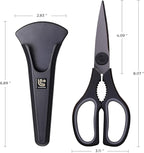 Kitchen Scissors All Purpose Kitchen Shears with Magnetic Holder, Soft Grip Handle Cooking Scissors Dishwasher Safe with Come Apart Blade Heavy Duty Scissors for Meat, Vegetable, Herb, Black