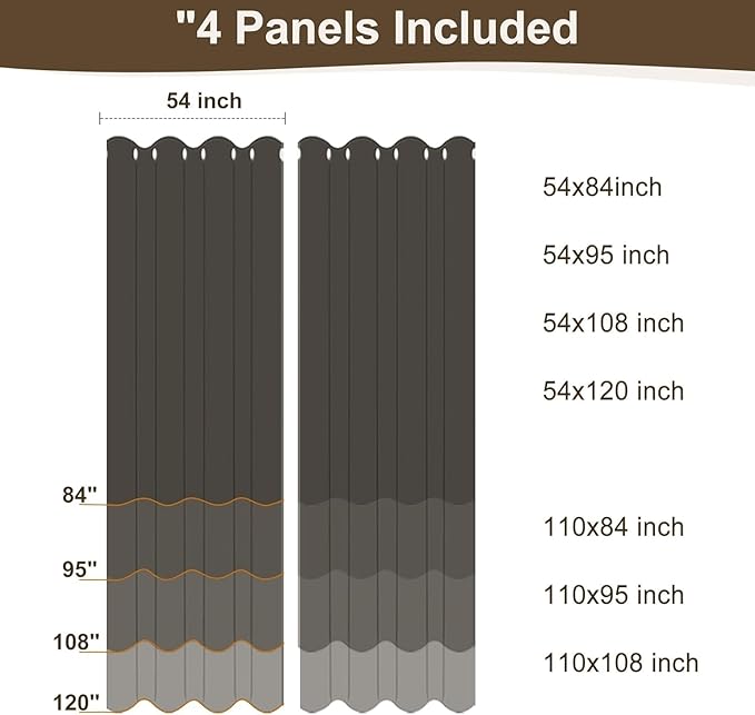 HolidayIdeas 4 Panels Linen Outdoor Curtains for Patio Waterproof Cream Outside Curtains 120 inch Long-Indoor/Outdoor Gazebo Curtains Weatherproof, Privacy for Pergola, Porch, Cabana 54"x120"