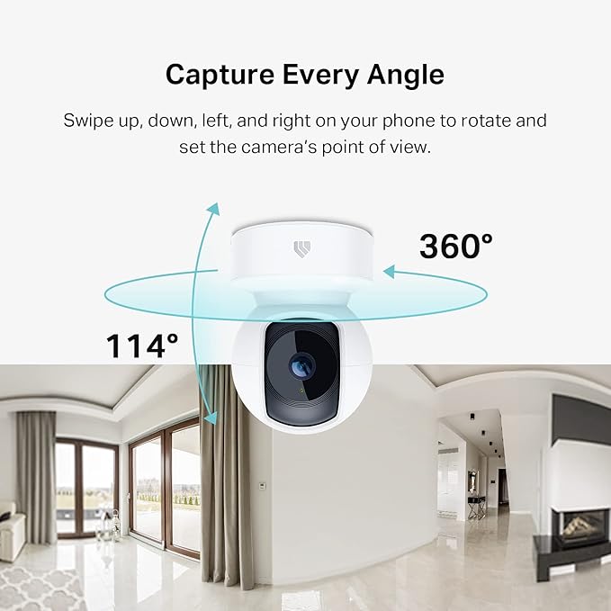 Kasa 2K QHD Security Camera Pan/Tilt, Starlight Sensor for Color Night Vision, Motion Detection for Baby & Pet Monitor, 2-Way Audio, Cloud & SD Card Storage, Works with Alexa & Google Home (KC410S)