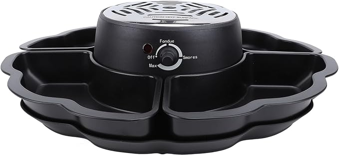 Fockety Smores Maker Tabletop Indoor, 2 in 1 Flameless Electric Roaster with Detachable Serving Trays, 4 Roasting Forks, Date Night Movie Night Supplies, Housewarming Gift