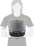 Elite Gourmet EFD319BNG Food Dehydrator, 5 BPA-Free 11.4" Trays, Black/Grey | Adjustable temperature controls - makes jerky, herbs, fruit & veggies into dried snacks - also great for mushrooms
