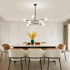 10-Light Modern Chandelier Sputnik Light Fixtures, Mid Century Chandelier Dining Room Light, Black and Gold Ceiling Lights Chandeliers for Bedroom Living Room Kitchen