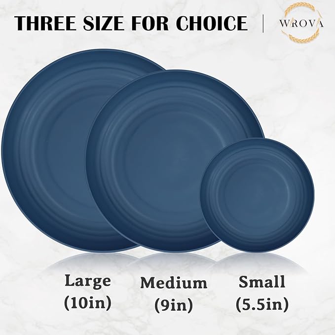 Wrova 5.5Inches Handy Appetizer Plates Set of 8 - Small Wheat Straw Plates 5.5 Inches for Sidedishes - Unbreakable Snack Plate Sets for Indoors and Outdoors Colorful Series