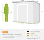 Outsunny 8' x 4' Outdoor Storage Shed, Resin Plastic Shed with Floor, Window, Lockable Doors and Vents, All-Weather Tool Shed for Backyard, Patio, Lawn, Gray