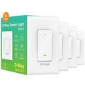 GHome Smart Switch, 3 Way Wi-Fi Light Switch Compatible with Alexa and Google Home, 2.4GHz Schedule Timer, Neutral Wire Required, 3-Way Installation, FCC Listed (4-Pack),White