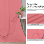 Easy-Going Blackout Curtains for Bedroom, Solid Thermal Insulated Grommet and Noise Reduction Window Drapes, Room Darkening Curtains for Living Room, 2 Panels(42x63 in, Pink)