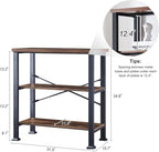 HOMBAZAAR Bookshelf, 3-Tier Vintage Industrial Book Shelf, Rustic Wood and Metal Bookcase and Bookshelves, Free Standing Storage Small Bookshelf for Living Room, Bedroom and Kitchen, Brown