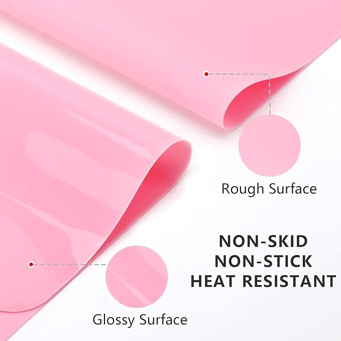 Gartful 3 PCS Nail Mats, Silicone Mat for Crafts, Arts, Jewelry Resin Casting Mold, Epoxy Resin, Coloring, Gluing, Painting, Desktop Countertop Protector Sheet, Placemat Table Pad, Pink (15.7"x11.8")