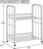 Bookshelf Storage Shelf Bookcase Freestanding Storage Stand Book Organizer for Living Room, Bedroom, Kitchen, Rust Resistance,Easy Assembly Multi-Functional Organizer (2 Tiers White)