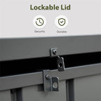 Heavy-Duty Outdoor Metal Storage Box Dark Gray Lockable Water-Resistant Deck Box for Patio Garden Tools Organization Rust-Resistant Outside Storage Box (120 Gallon)