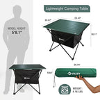 VILLEY Portable Camping Side Table, Ultralight Aluminum Folding Beach Table | Lightweight & Portable, Under-Table Storage Hammock, Carry Bag for Camping, Beach, Picnic, Boat & Travel