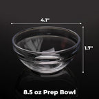 8.5 oz Clear Glass Bowl, Small Prep Bowls for Prepping Ingredients, Dishwasher and Microwave Safe, Stackable, Set of 6